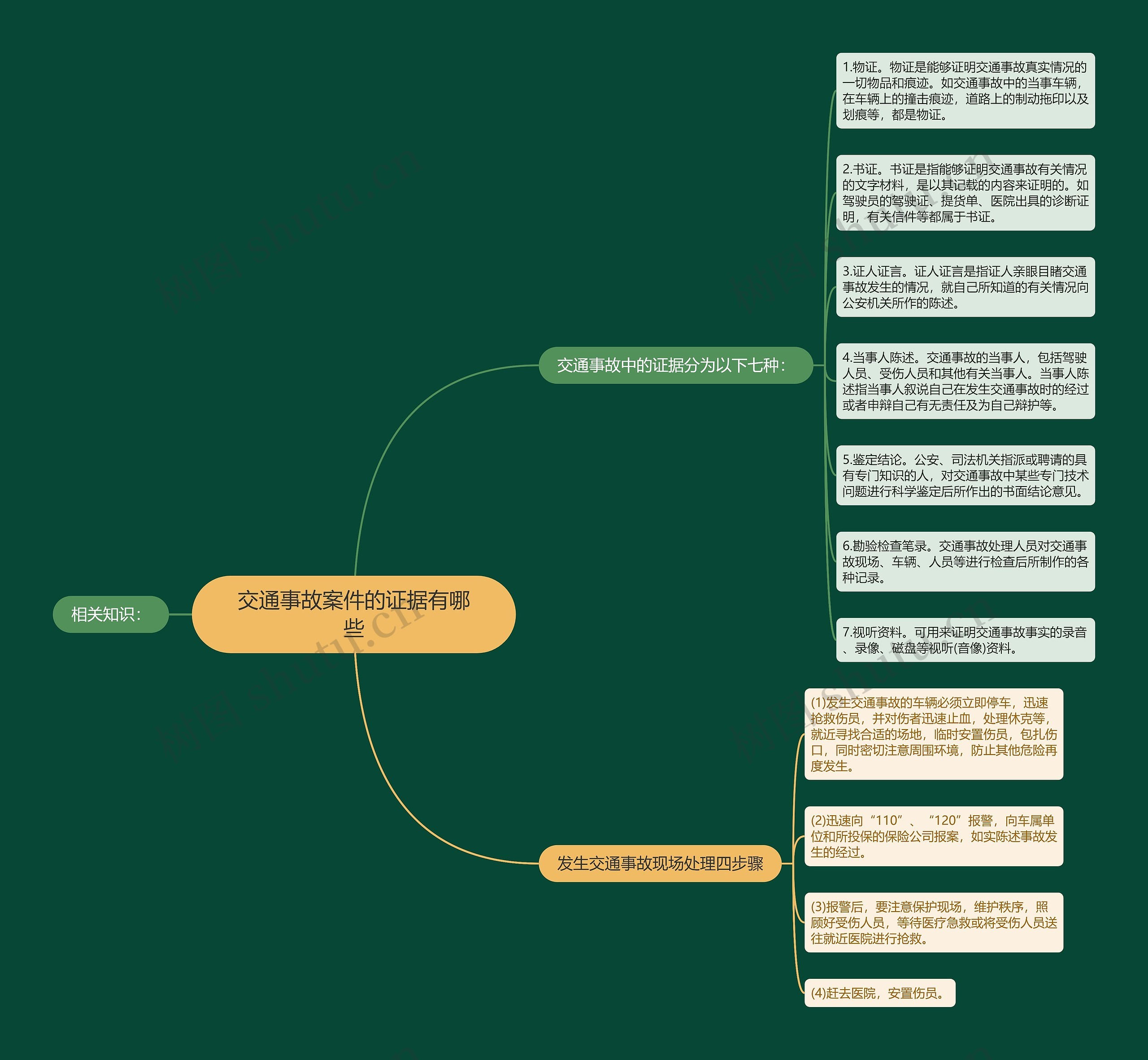交通事故案件的证据有哪些思维导图
