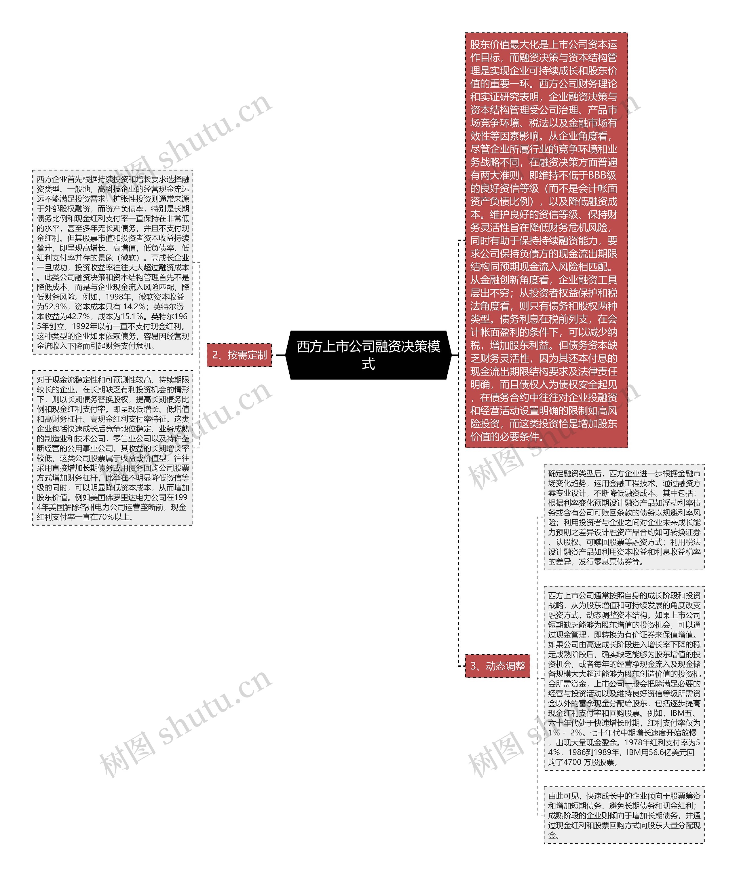 西方上市公司融资决策模式思维导图