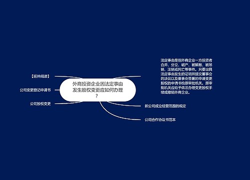 外商投资企业因法定事由发生股权变更应如何办理？