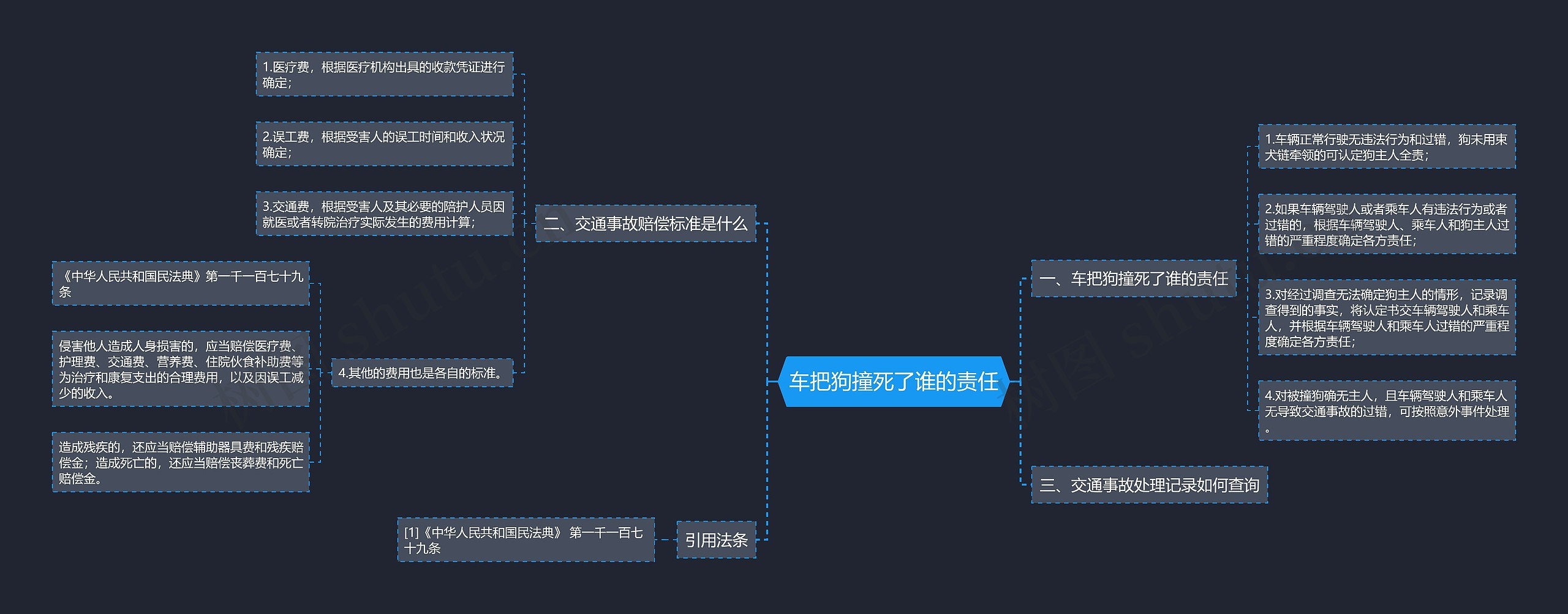 车把狗撞死了谁的责任思维导图