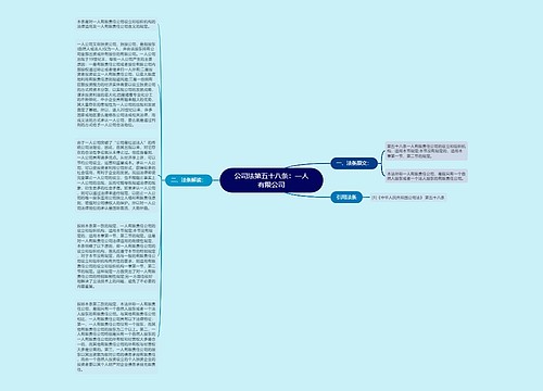 公司法第五十八条：一人有限公司