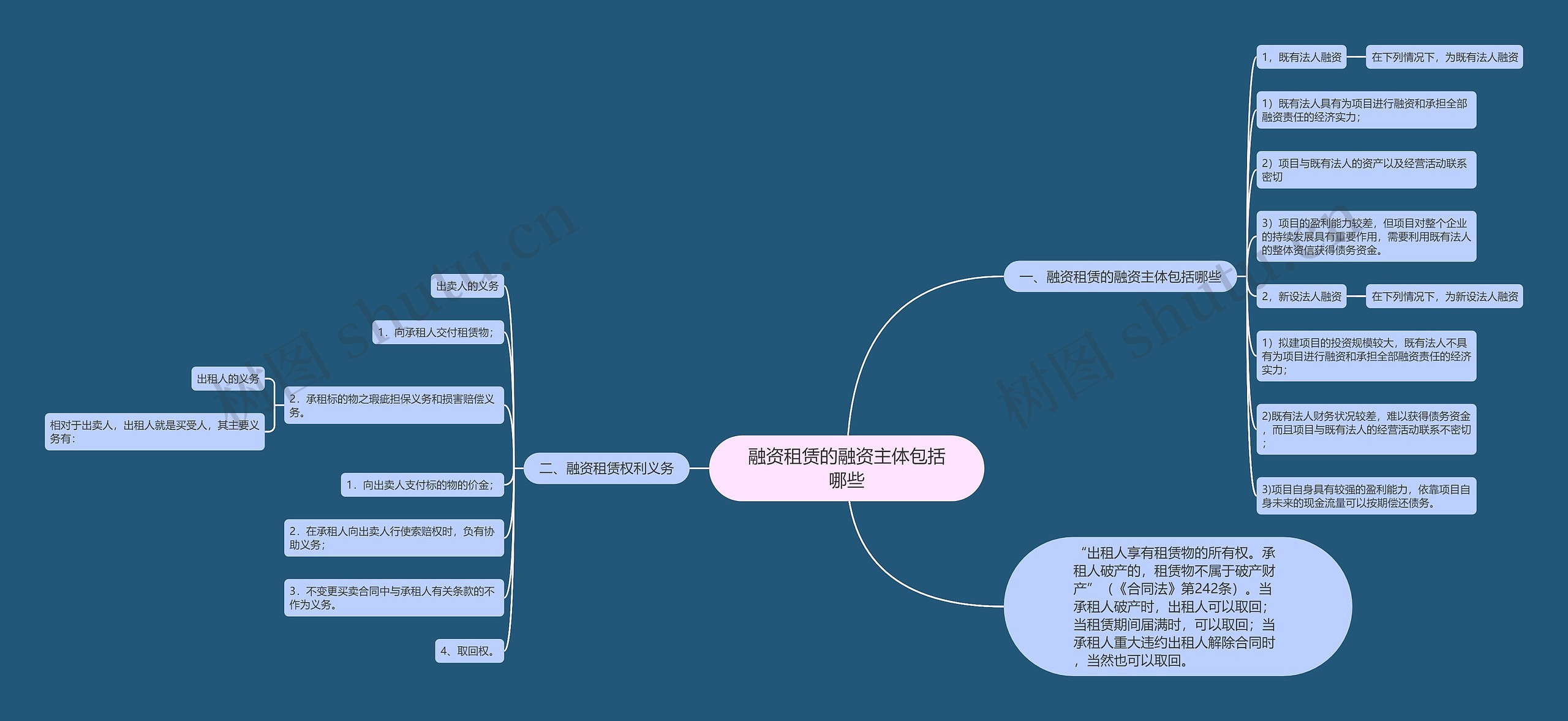 融资租赁的融资主体包括哪些思维导图