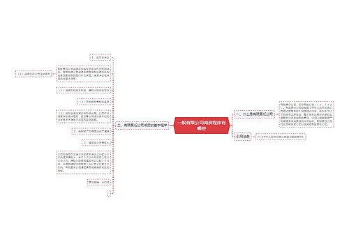 一般有限公司减资程序有哪些