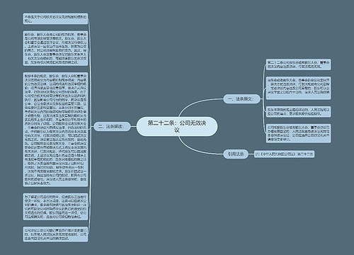 第二十二条：公司无效决议