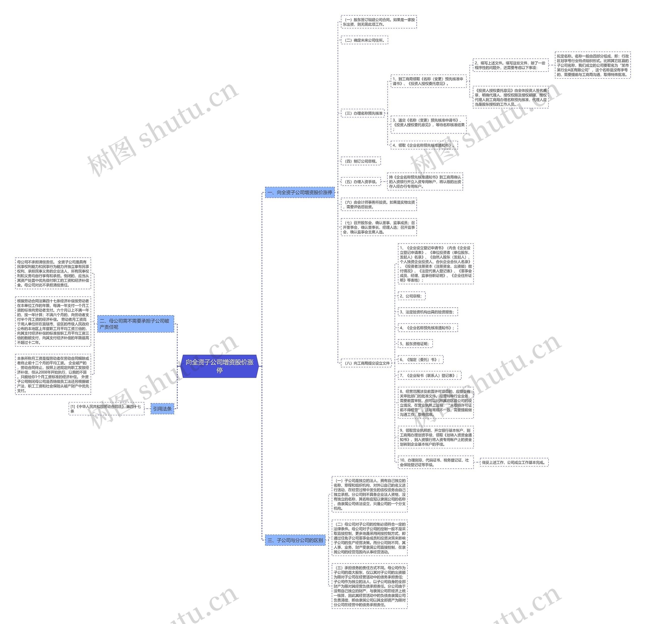 向全资子公司增资股价涨停思维导图