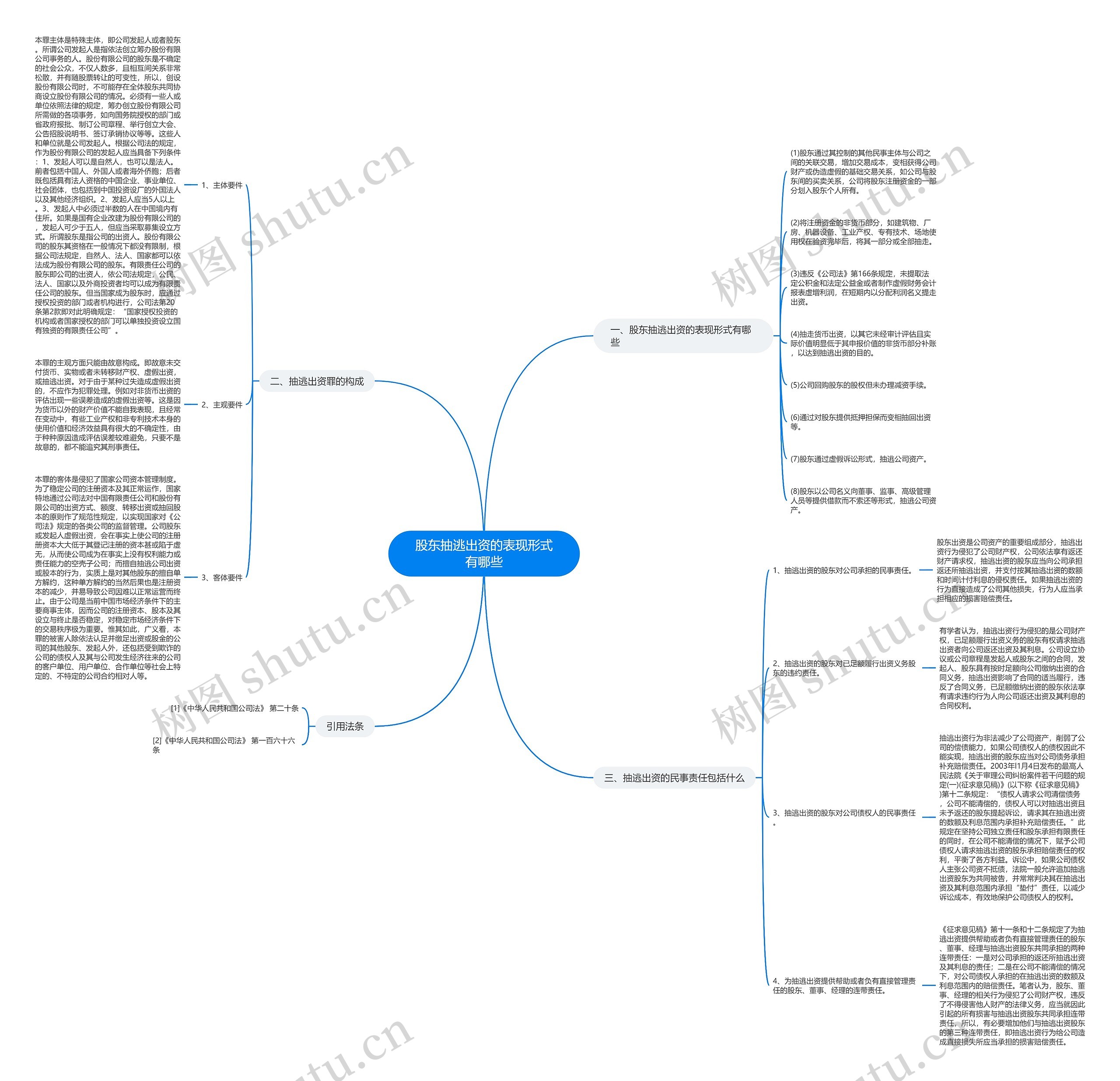 股东抽逃出资的表现形式有哪些思维导图
