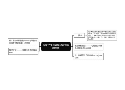 投资企业可转换公司债券的核算