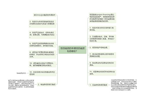 项目融资的申请项目融资包括哪些？