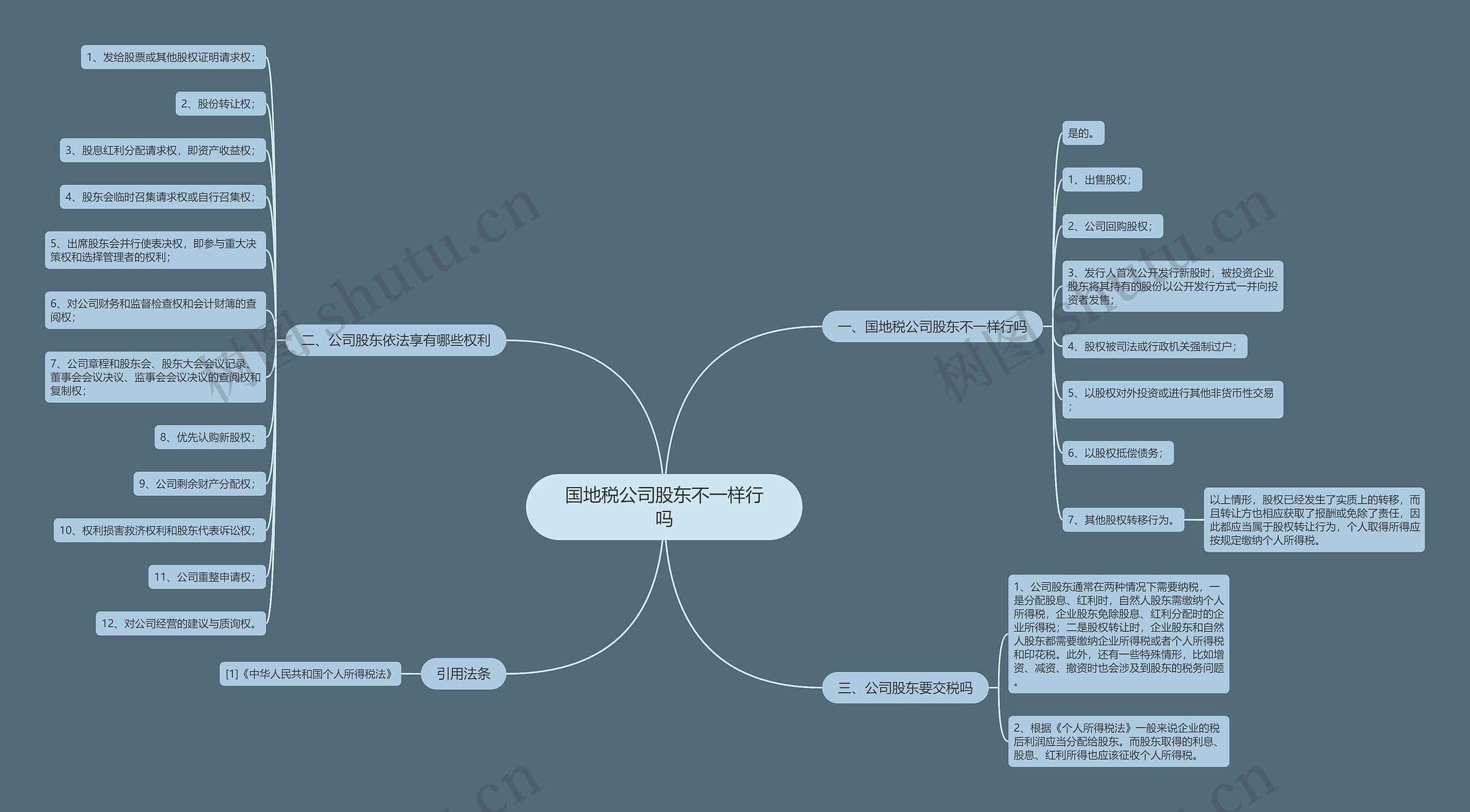 国地税公司股东不一样行吗思维导图