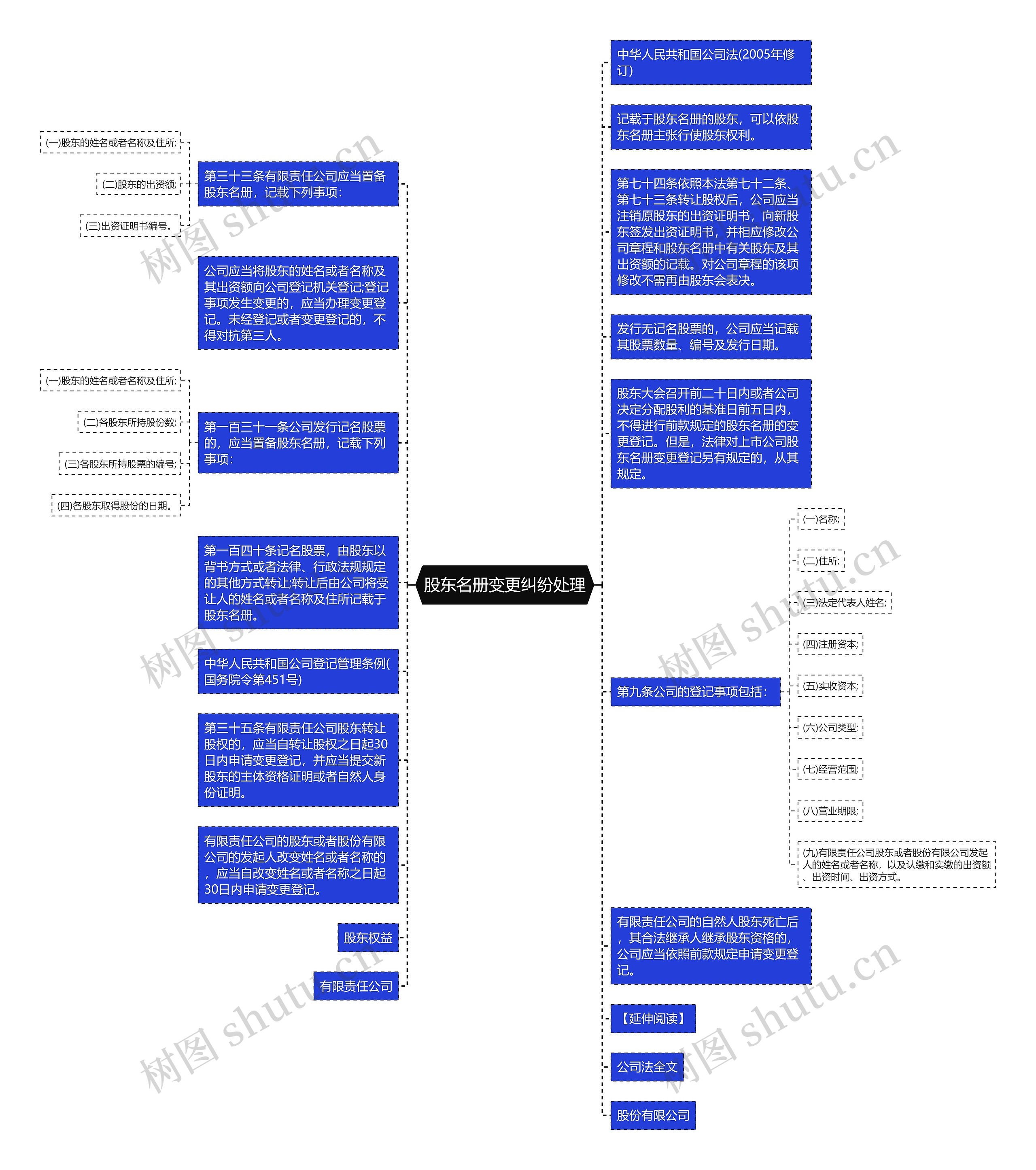 股东名册变更纠纷处理思维导图