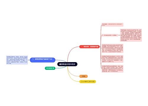 融资商业计划书范文思维导图