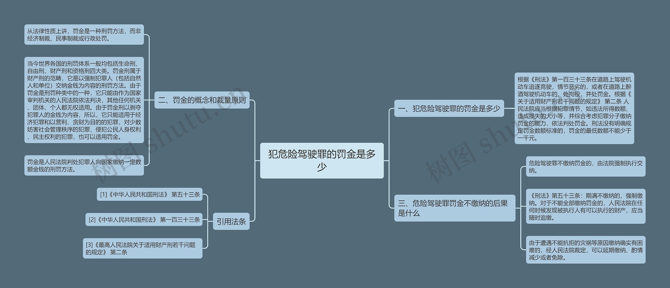 犯危险驾驶罪的罚金是多少思维导图