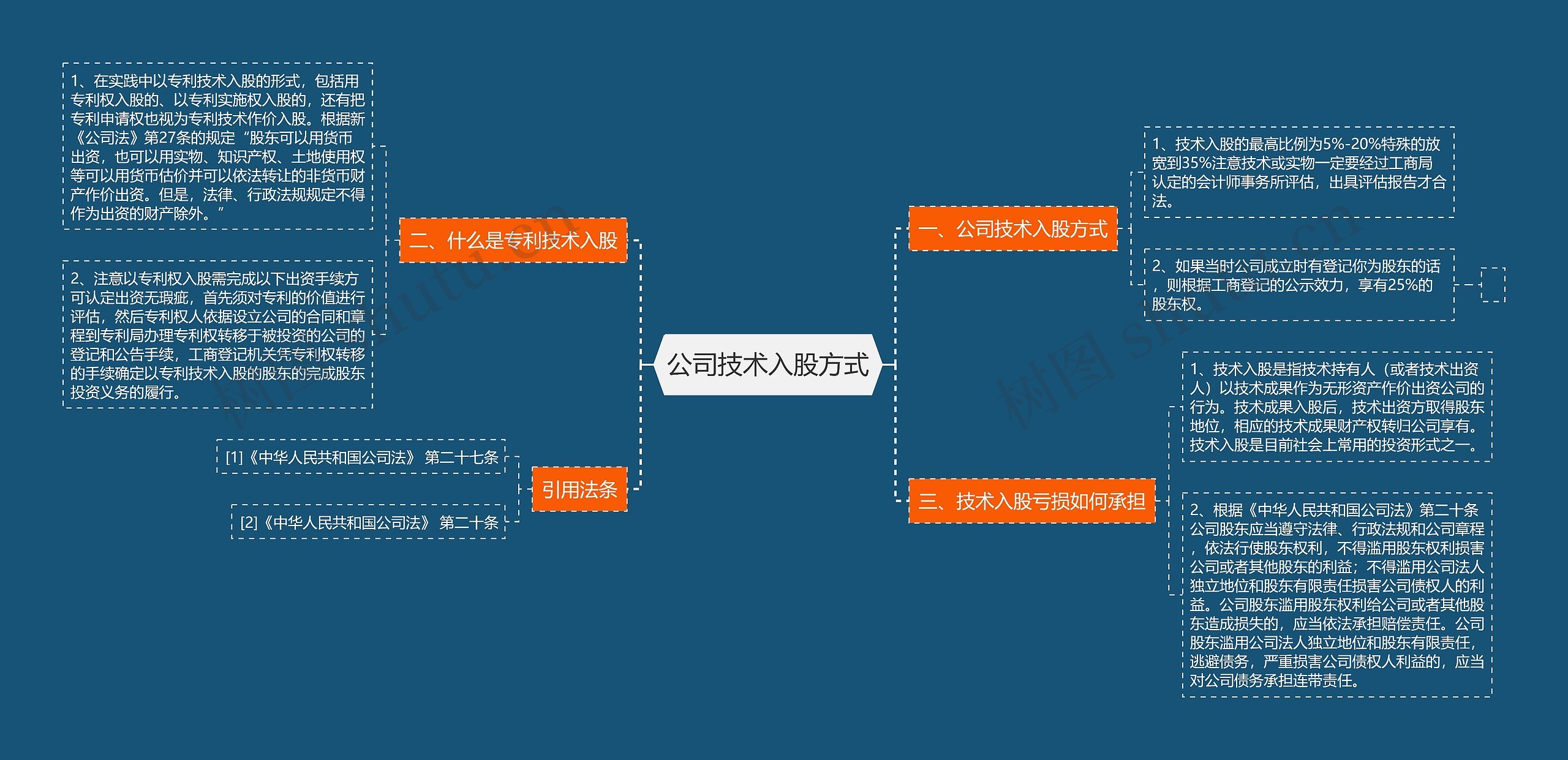 公司技术入股方式思维导图