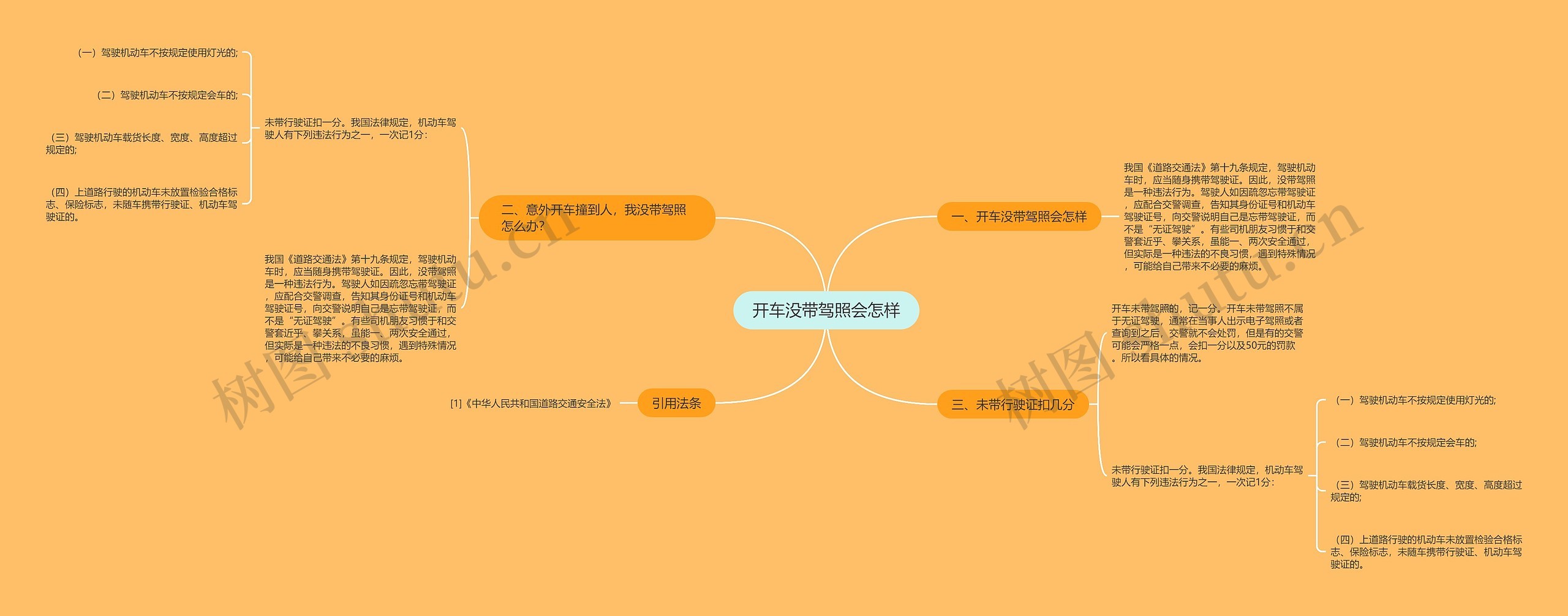 开车没带驾照会怎样思维导图