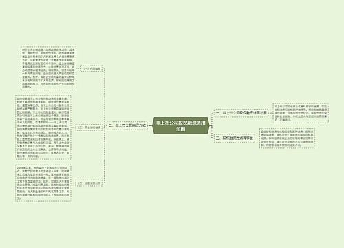 非上市公司股权融资适用范围