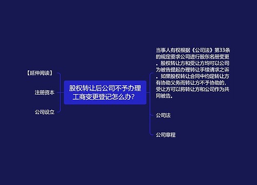 股权转让后公司不予办理工商变更登记怎么办？