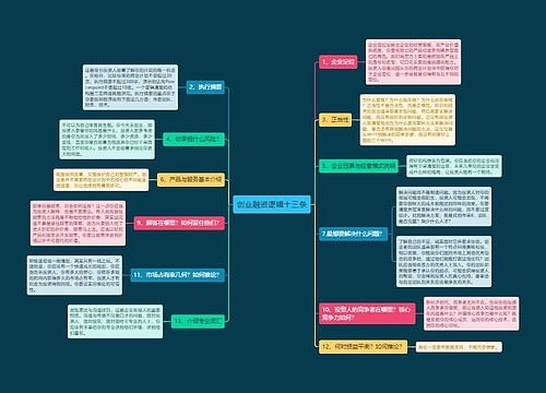 创业融资逻辑十三条