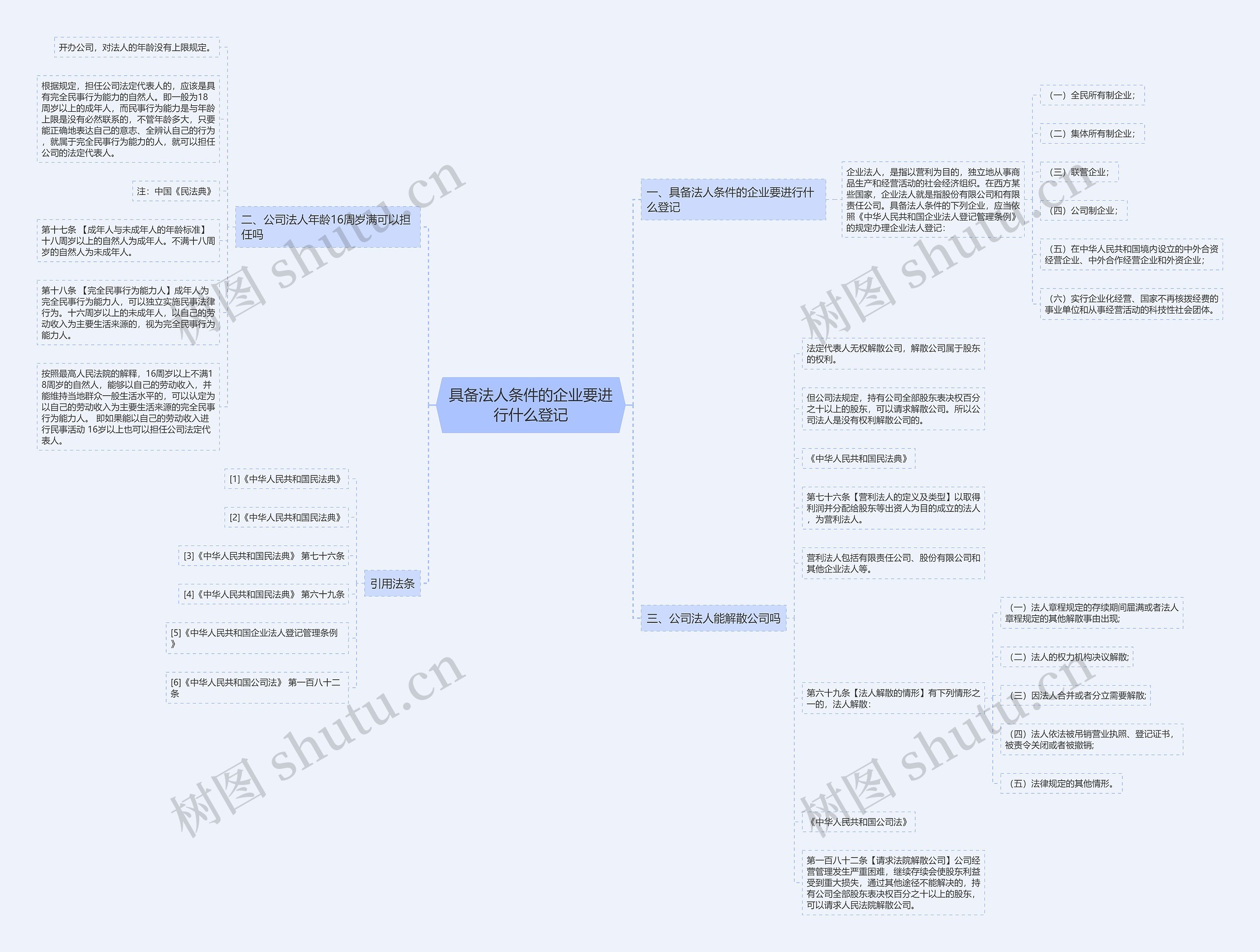 具备法人条件的企业要进行什么登记思维导图