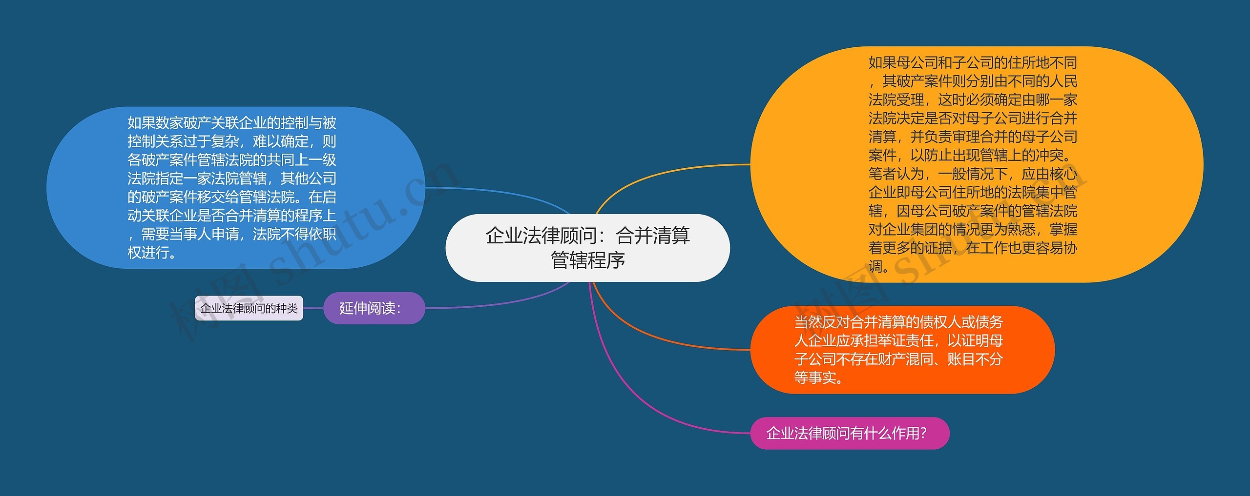 企业法律顾问：合并清算管辖程序思维导图