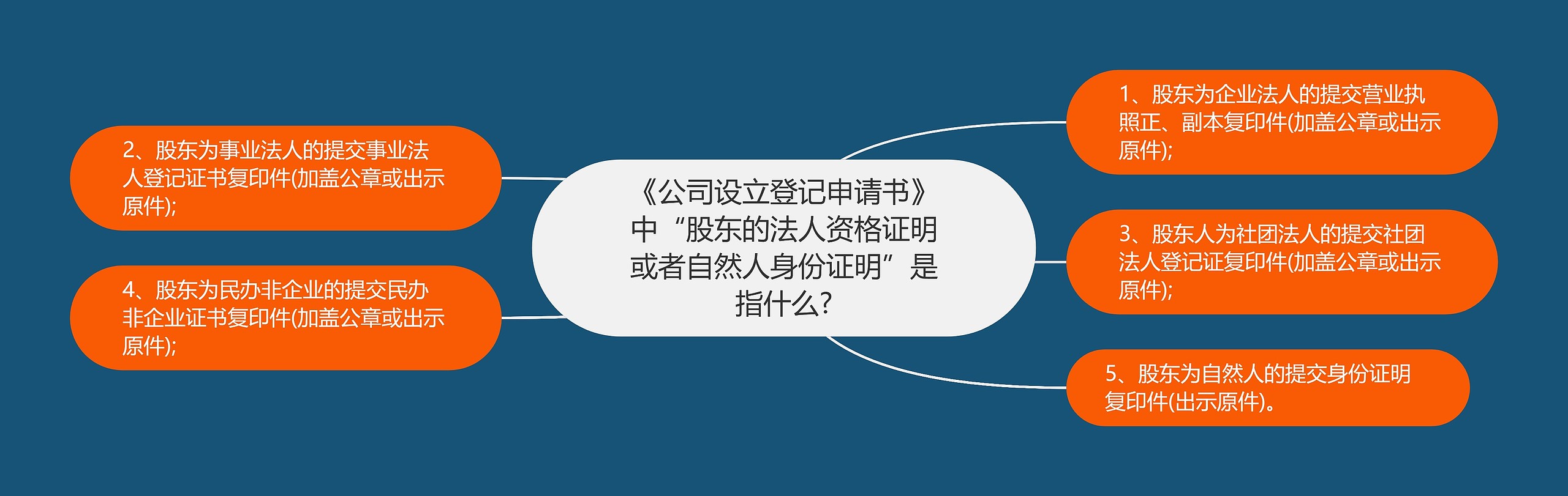 《公司设立登记申请书》中“股东的法人资格证明或者自然人身份证明”是指什么?思维导图