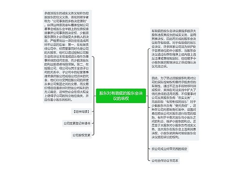 股东对有瑕疵的股东会决议的诉权