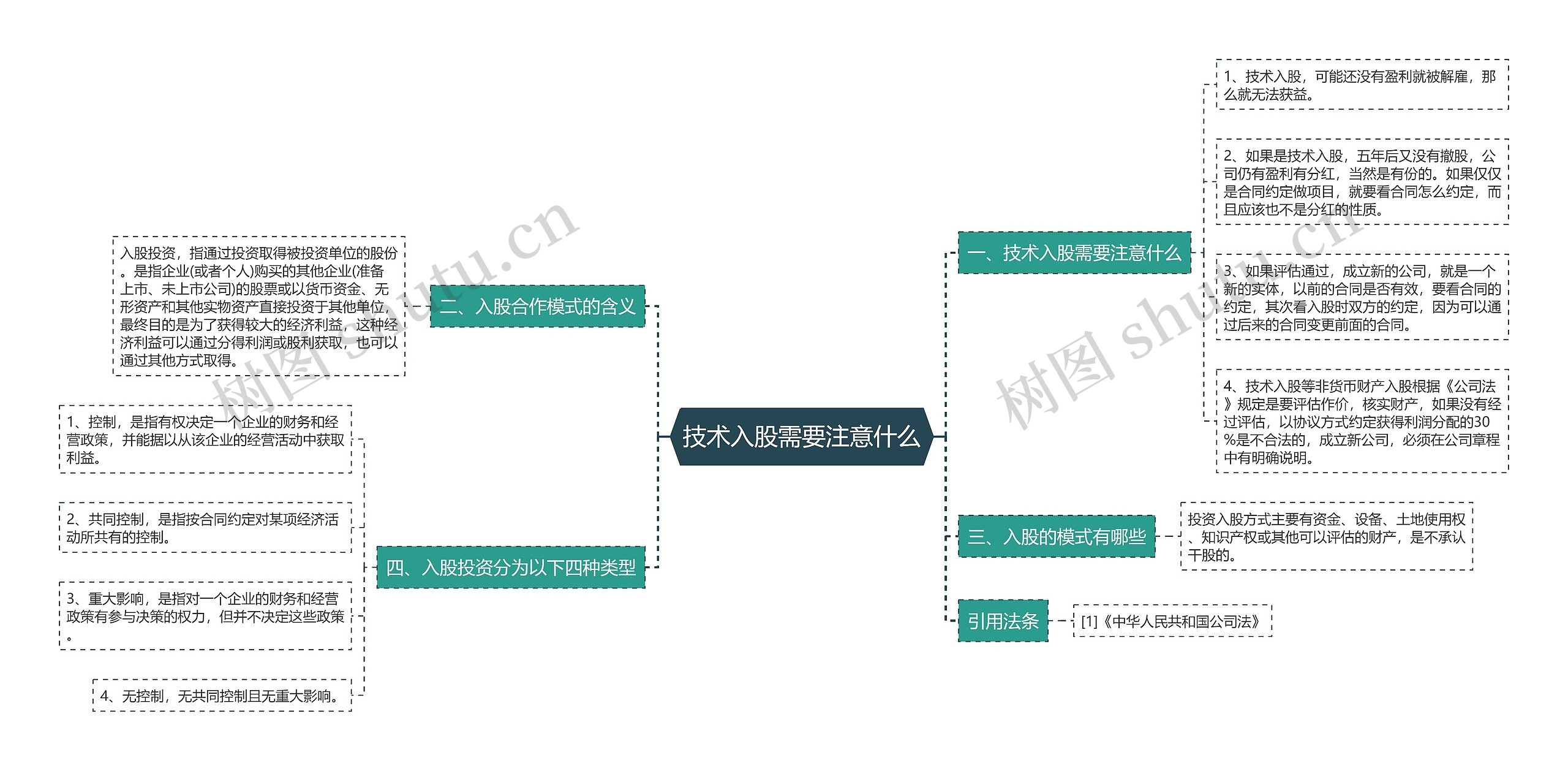 技术入股需要注意什么思维导图