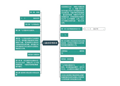 入股合同书样本