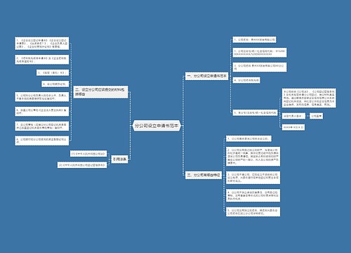 分公司设立申请书范本
