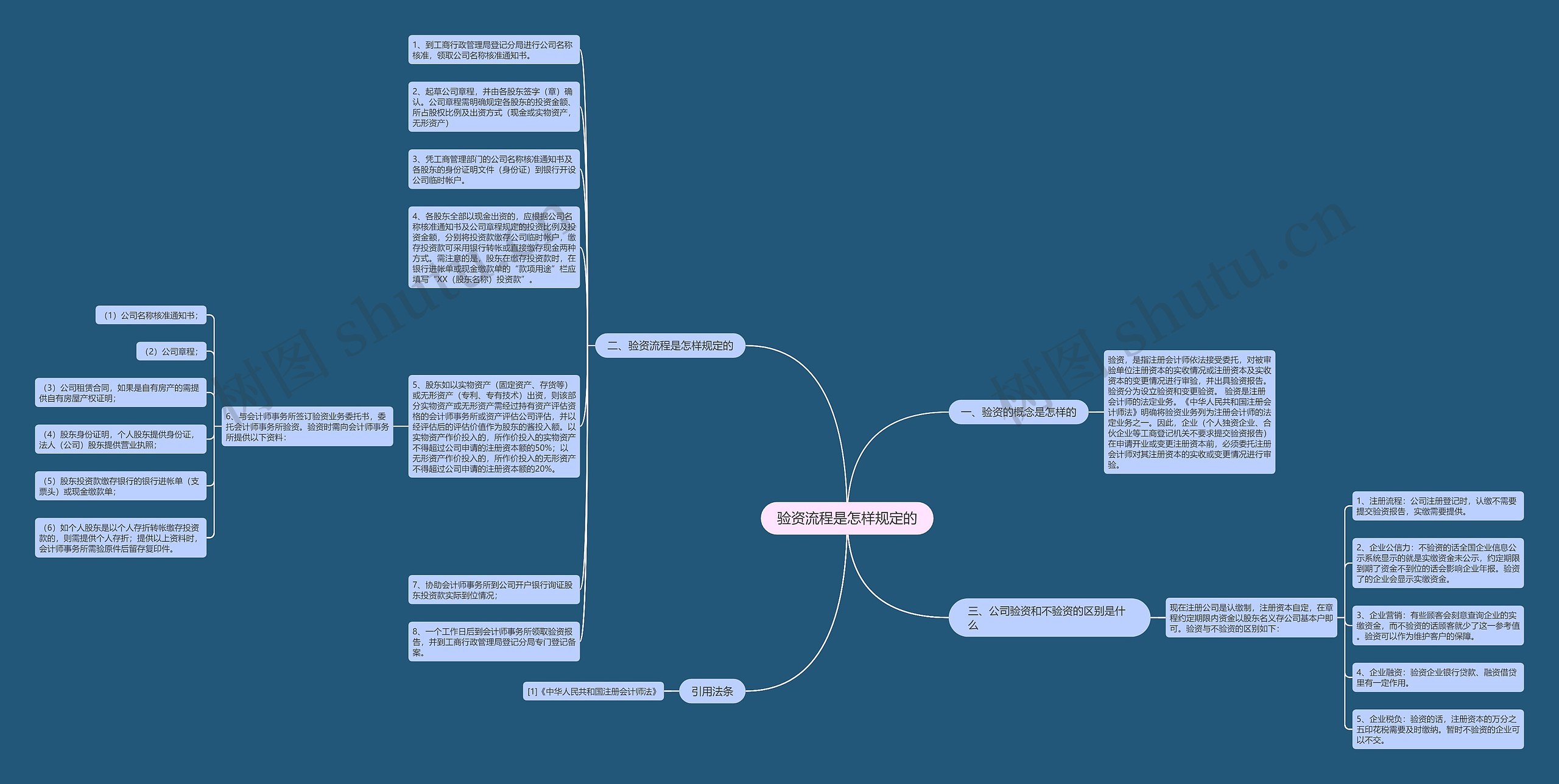 验资流程是怎样规定的思维导图