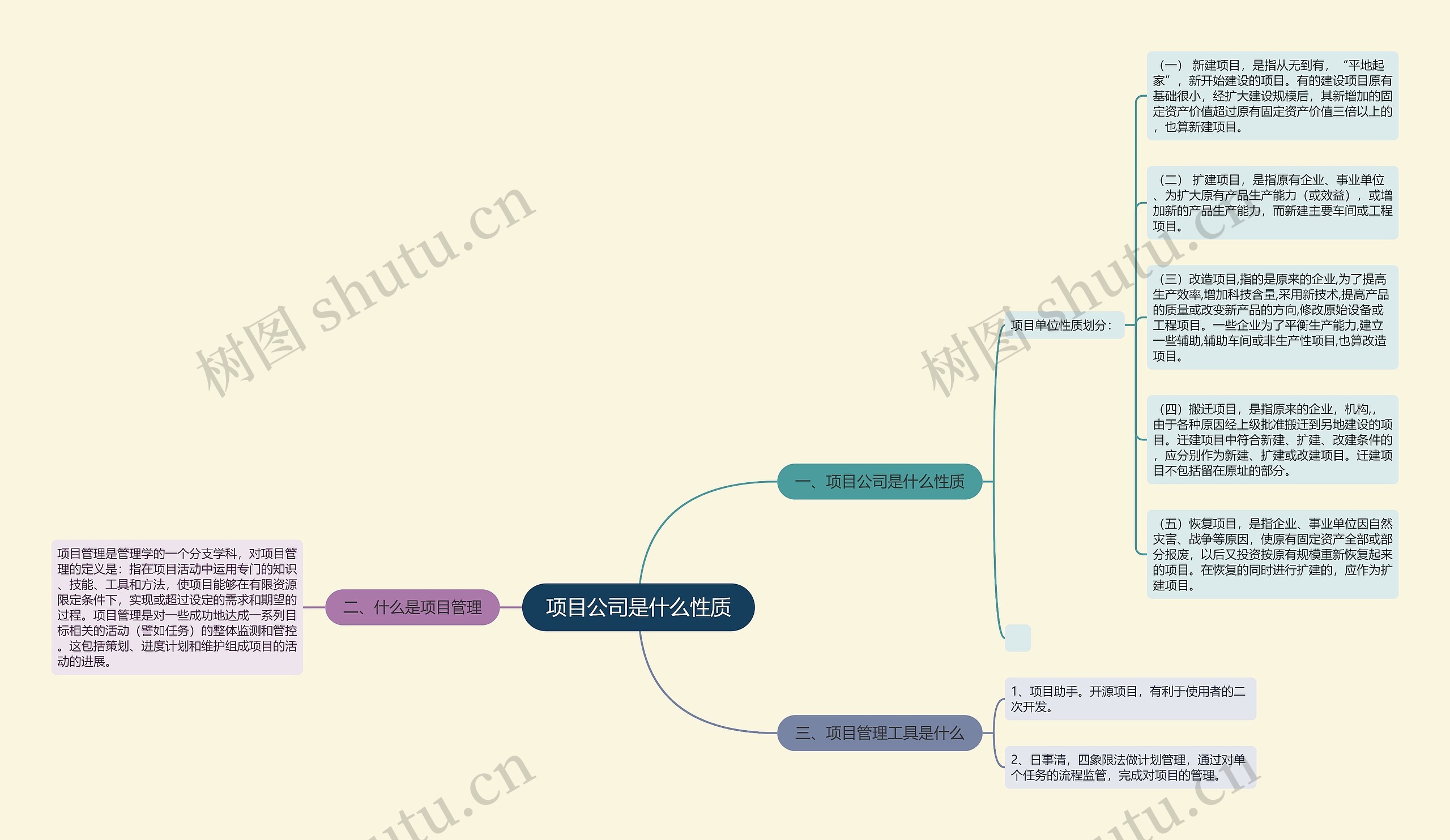 项目公司是什么性质思维导图