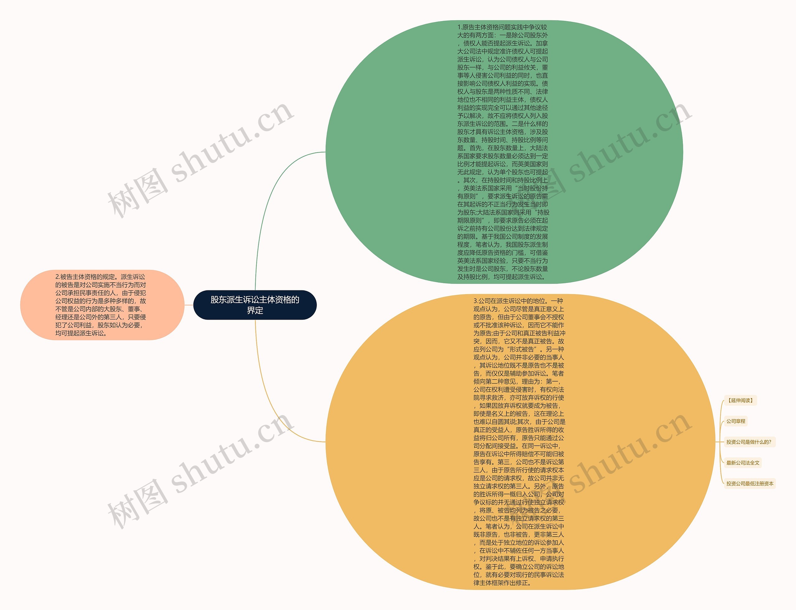 股东派生诉讼主体资格的界定思维导图