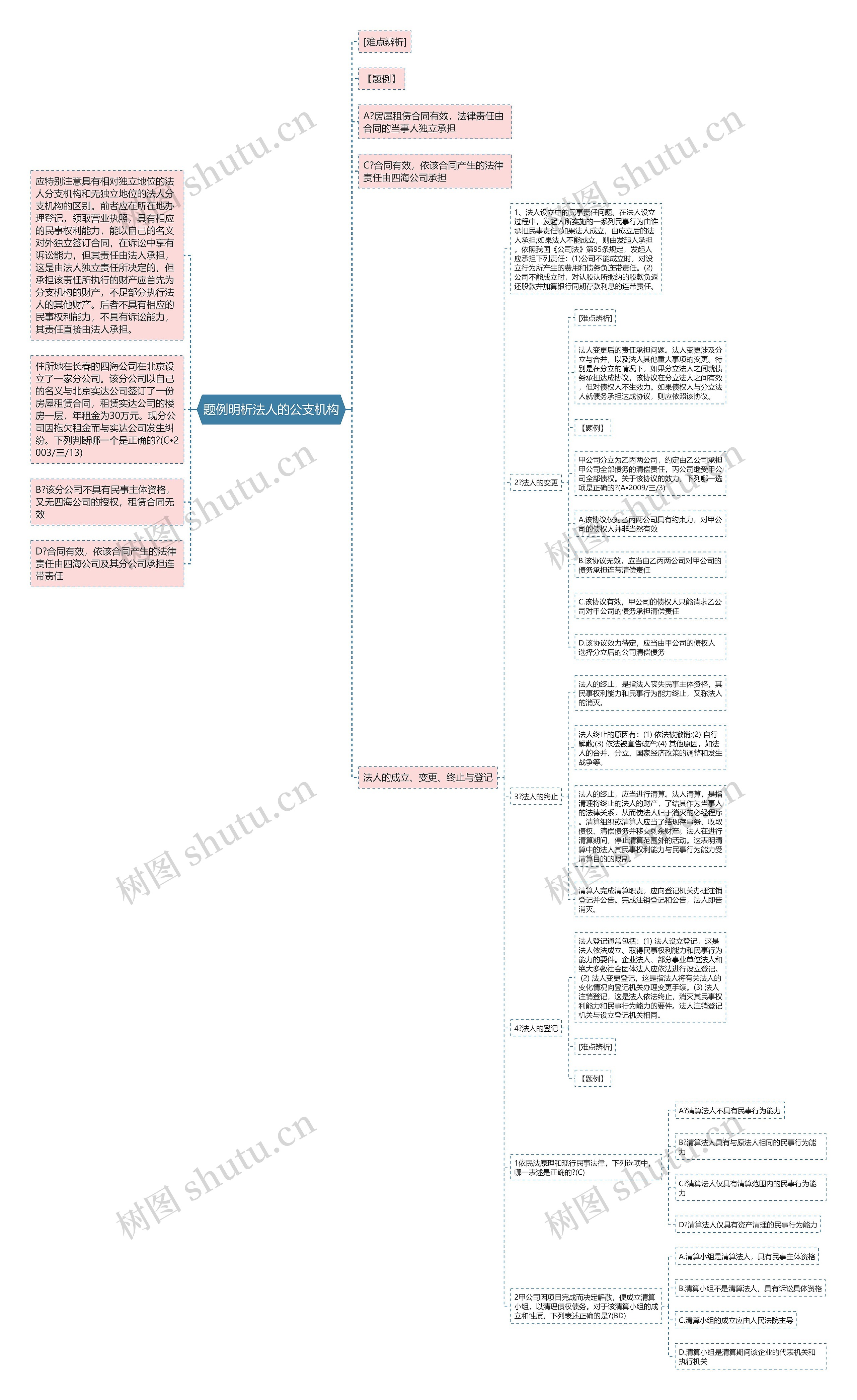 题例明析法人的公支机构思维导图