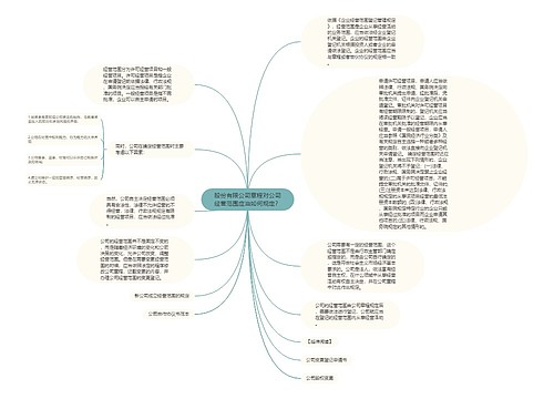 股份有限公司章程对公司经营范围应当如何规定？