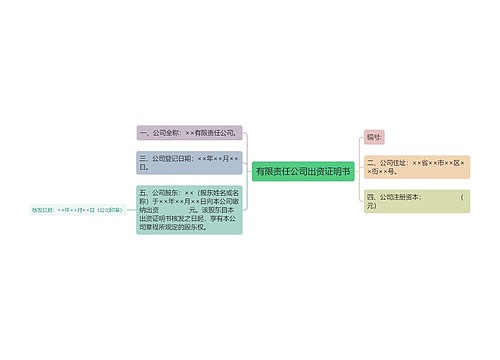 有限责任公司出资证明书