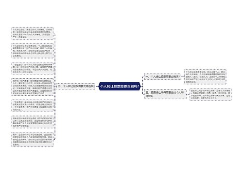 个人转让股票需要交税吗?