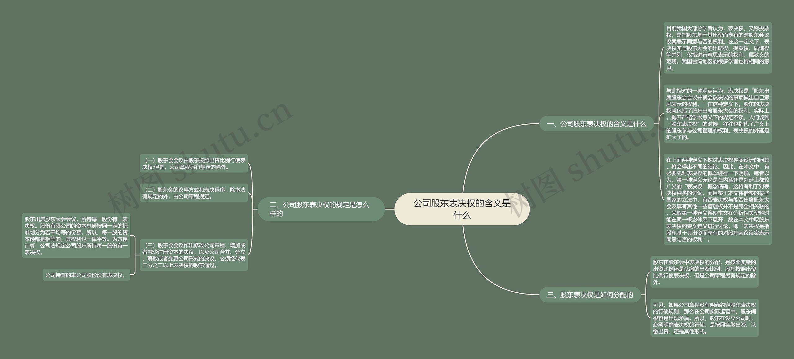 公司股东表决权的含义是什么思维导图