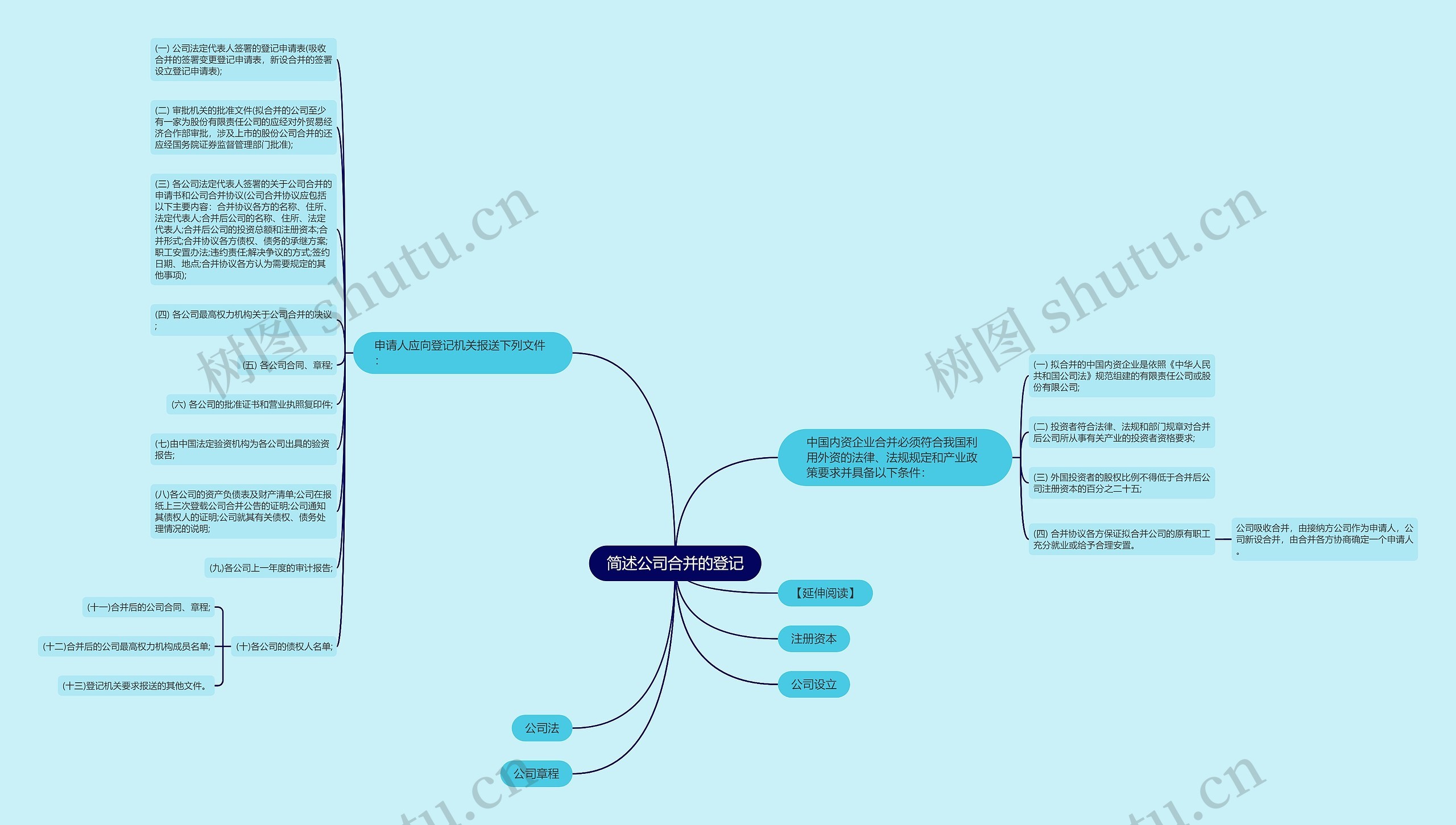 简述公司合并的登记思维导图
