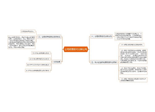 公司经营权可以转让吗