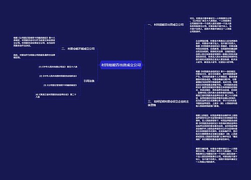 村民组能否出资成立公司