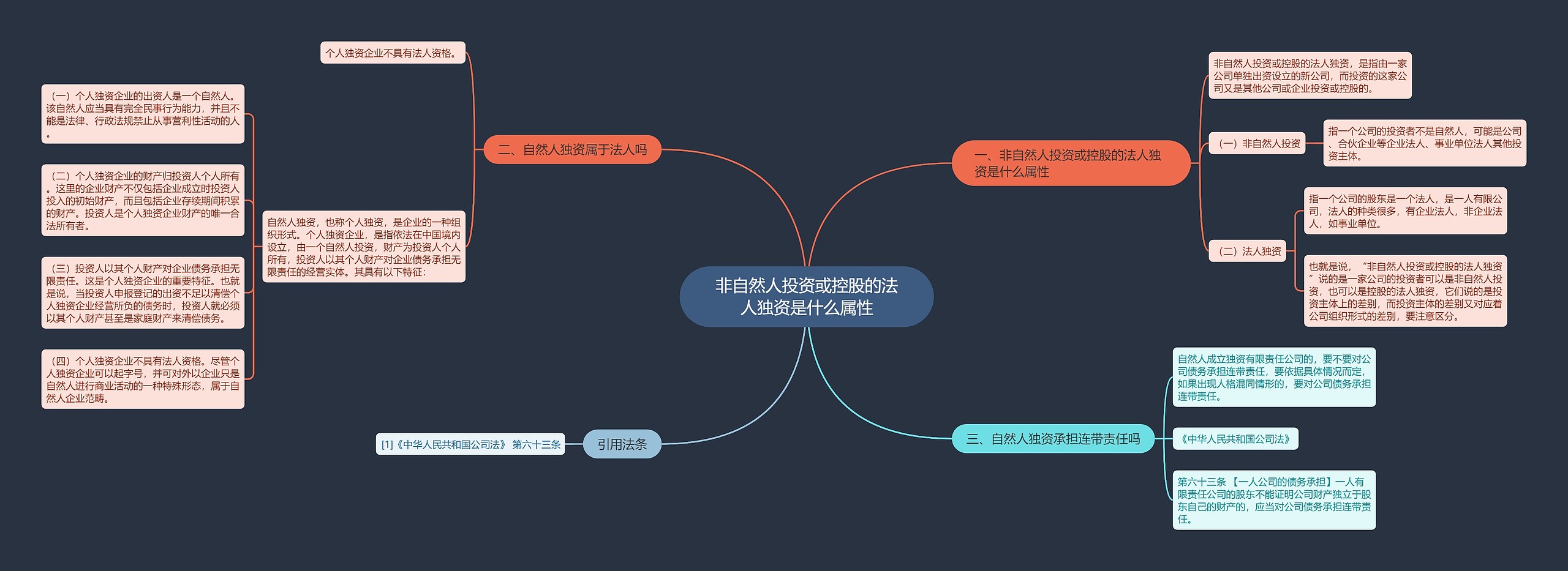 非自然人投资或控股的法人独资是什么属性思维导图