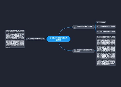 公司股东承担的义务主要有哪些