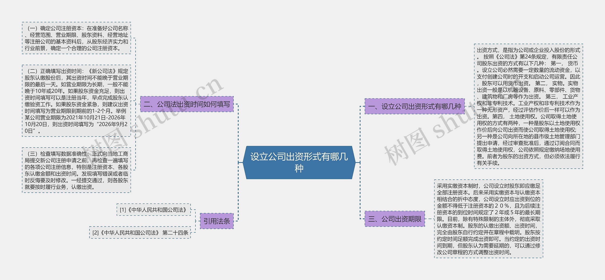 设立公司出资形式有哪几种思维导图