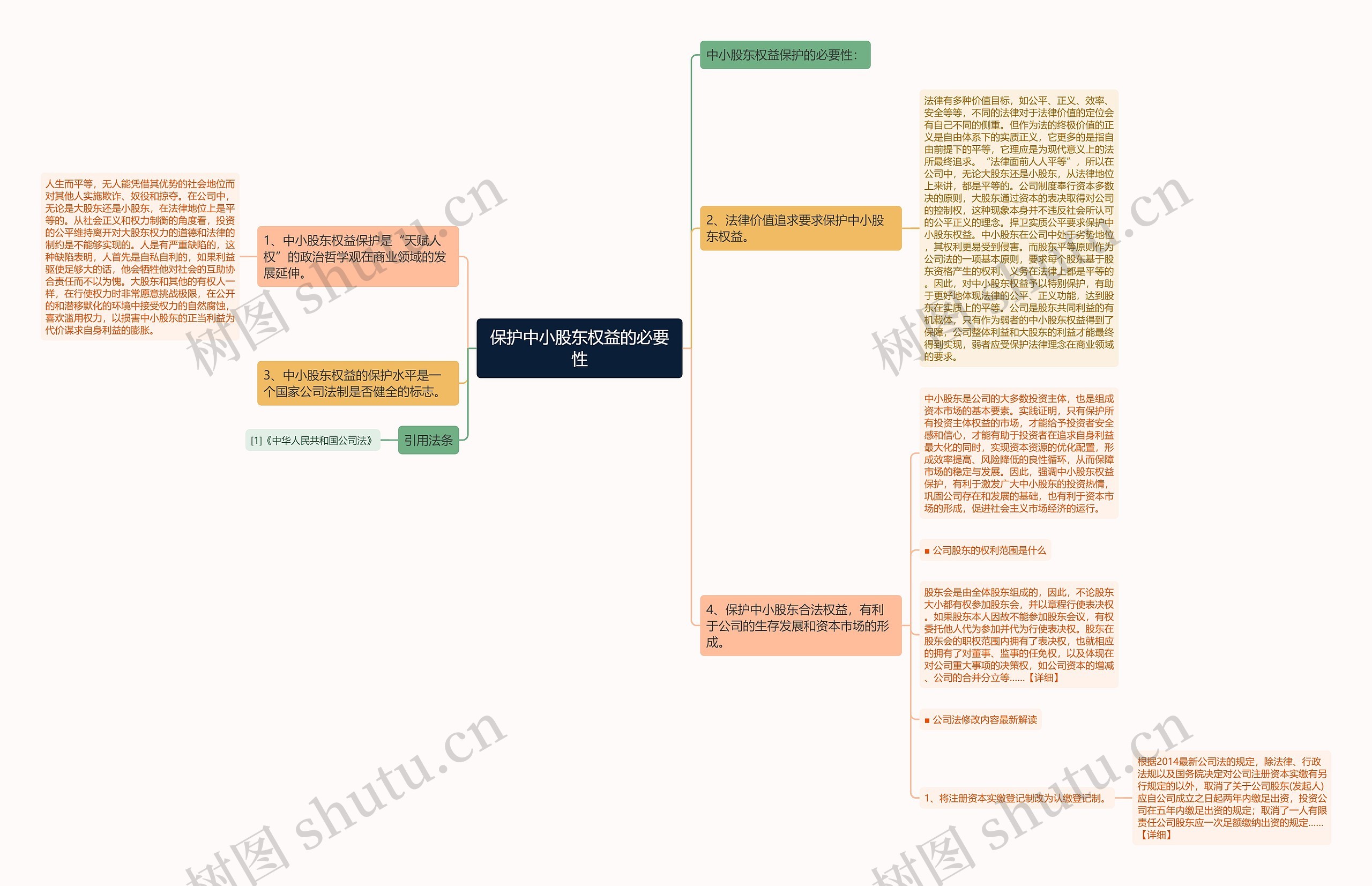 保护中小股东权益的必要性思维导图