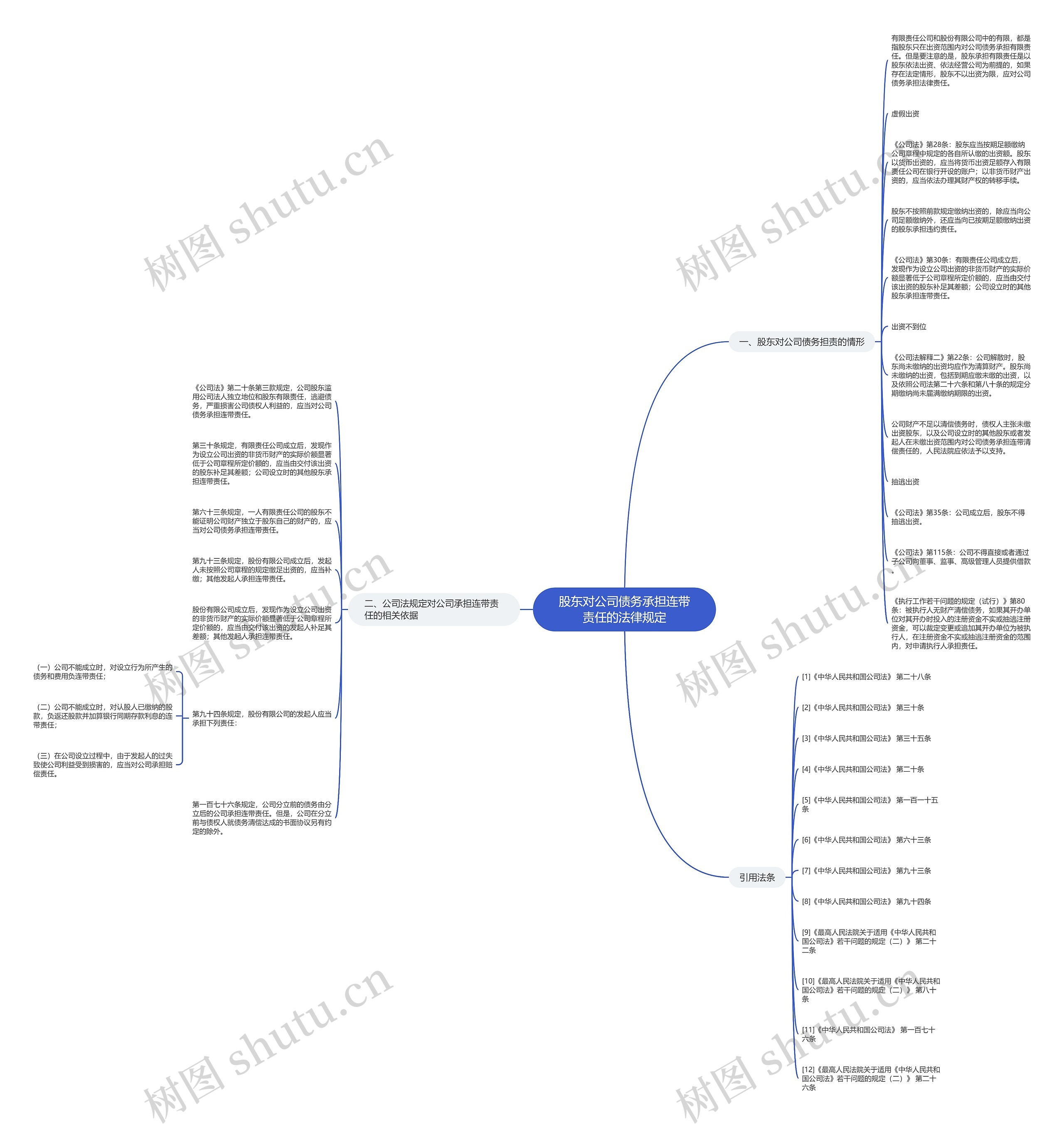 股东对公司债务承担连带责任的法律规定思维导图