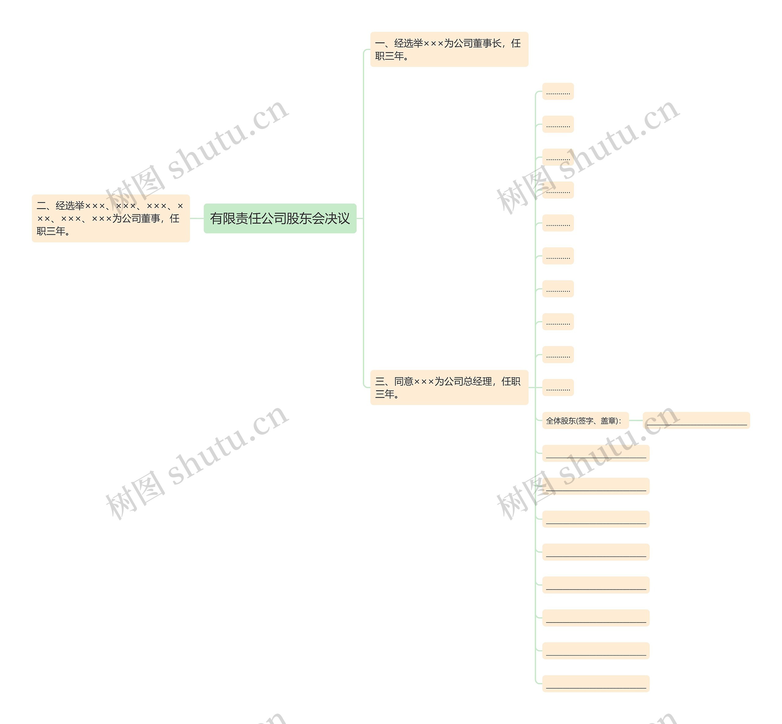 有限责任公司股东会决议思维导图