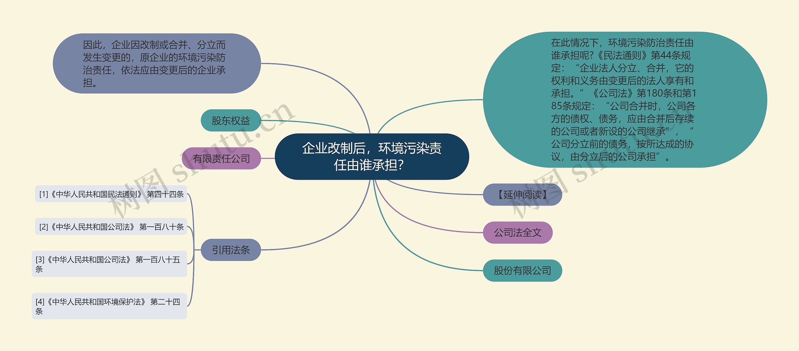 企业改制后，环境污染责任由谁承担？思维导图