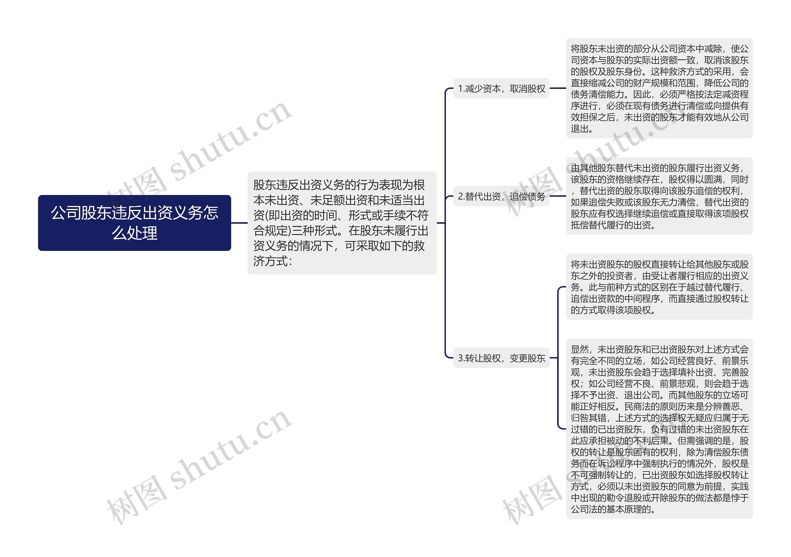 公司股东违反出资义务怎么处理思维导图