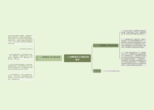 一人有限责任公司成立的条件