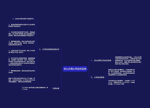 怎么开具公司住所证明