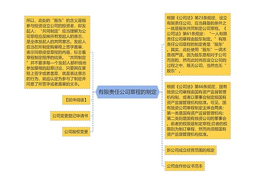 有限责任公司章程的制定